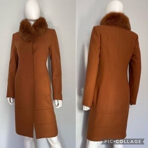 SALE💥💥WOMEN WINTER COAT WOOL/CASHMERE BLEND REAL RACCOON FUR COLLAR INSULATED‎